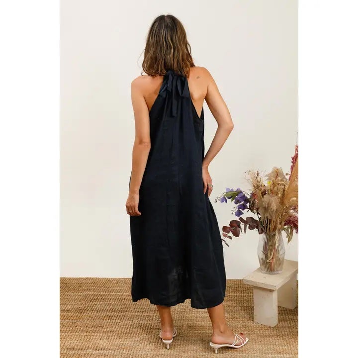 chinese dress ladies Italian Design Pure Linen Dress